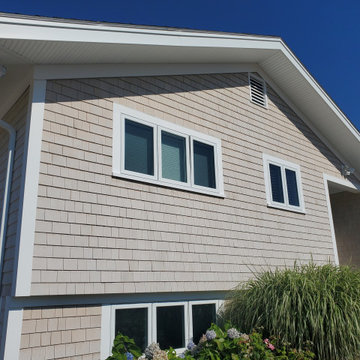 Cable Rails, TimberTech AZEK Deck, SBC Cedar Shingle Siding in Mattapoisett, MA