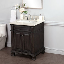 Abel 28 inch Distressed Single Sink Bathroom Vanity Stone Top - Bathroom Vanities And Sink Consoles
