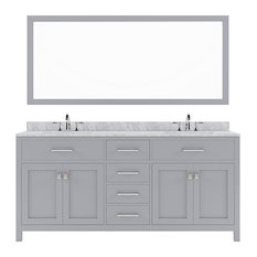 Caroline 72" Double Vanity Cabinet Set, Square Sinks, Without Faucets