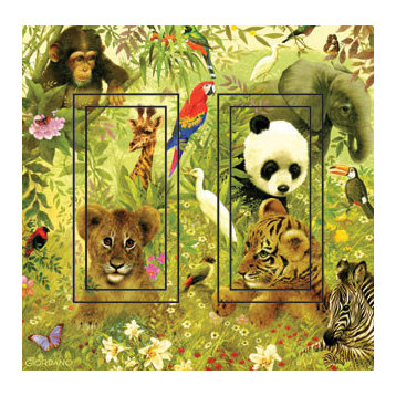 Vanishing Species Double Rocker Peel and Stick Switch Plate Cover: 2 Units