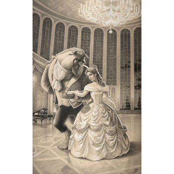Disney Fine Art Giclee A Dance with Beauty by Edson Campos