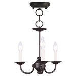 Livex Lighting - Livex Lighting 4153-04 Home Basics - Three Light Mini-Chandelier - Canopy Included: Yes  Canopy DiHome Basics Three Li Black *UL Approved: YES Energy Star Qualified: n/a ADA Certified: n/a  *Number of Lights: Lamp: 3-*Wattage:60w Candelabra Base bulb(s) *Bulb Included:No *Bulb Type:Candelabra Base *Finish Type:Black