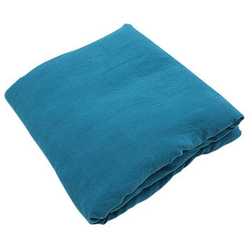 Marine Blue Stone washed Bed Linen Duvet, King
