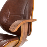 38"H Russet PU Leather Adjustable Swivel Desk Chair/Task Chair