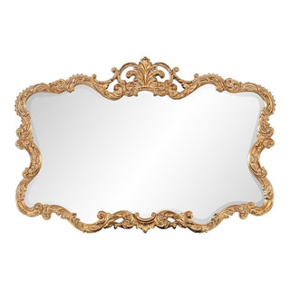 Arlington Ornate Large Wall Mirror - Antique Brass