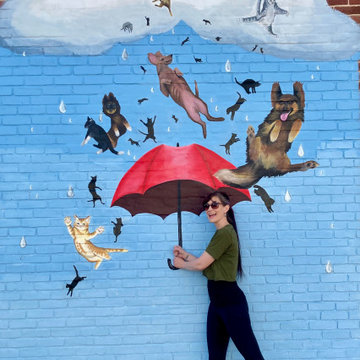 Raining Cats and Dogs Veterinary Clinic Mural