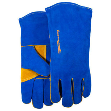 Forney® 53422 Heavy Duty Welding Gloves with Reinforced Thumb, Blue Men's, Large