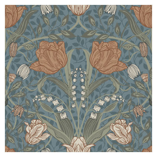 2948-33009 Tulipa Blue Floral Wallpaper from A-Street Prints