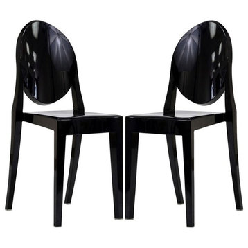 Hawthorne Collection Dining Chair in Black (Set of 2)