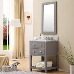 24 inch Gay Finish Single Sink Bathroom Vanity - Bathroom Vanities And Sink Consoles