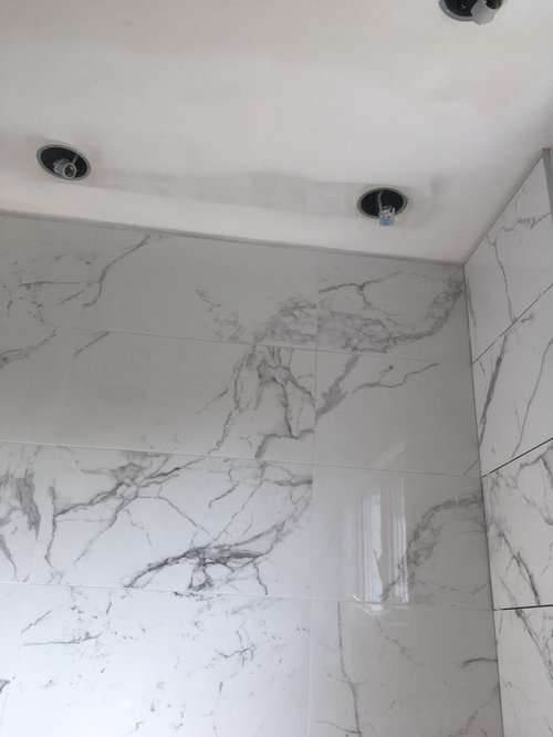 Ceramic tile spacing between tile and ceiling