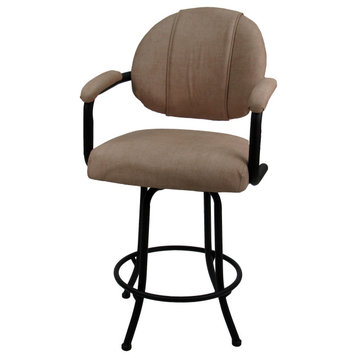 M-70 Swivel Bar Stool Metal Frame Counter 26", 30" Extra Tall 34", Basin Beige and Black, 30"