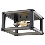 Z-Lite - Z-Lite 472F2S-ABB Kirkland - Two Light Square Flush Mount - Mix linear styling with a warm, rustic farmhouse lKirkland Two Light S Ashen Barnboard *UL Approved: YES Energy Star Qualified: n/a ADA Certified: n/a  *Number of Lights: Lamp: 2-*Wattage:60w Medium Base bulb(s) *Bulb Included:No *Bulb Type:Medium Base *Finish Type:Ashen Barnboard