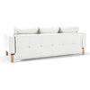 "Innovation" Cassius Q Deluxe White Leather Sofa Bed / La...