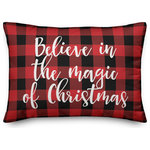 Designs Direct Creative Group - Believe, The Magic of Christmas, Buffalo Check Plaid 14x20 Lumbar Pillow - Decorate for Christmas with this holiday-themed pillow. Digitally printed on demand, this  design displays vibrant colors. The result is a beautiful accent piece that will make you the envy of the neighborhood this winter season.