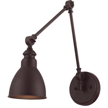 1-Light Adjustable Sconce, English Bronze