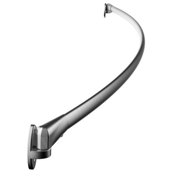 60" Curved Fixed Shower Curtain Rod, Brushed Nickel Finish