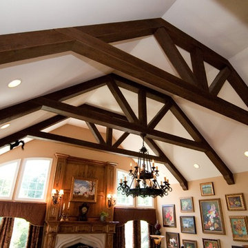 Living Room with Faux Wood Truss