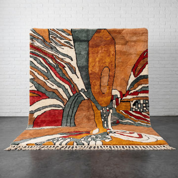 Organic Landscape Wool Handmade Moroccan Rug | Africancreates