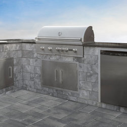 Omega Smooth -Outdoor Kitchen Kit - Limestone Quarry Blend - Outdoor Grills