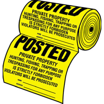 Hy-Ko TSR-100 Tyvek (Legal) Posted Private Property Sign, 12"x12", 100-Count