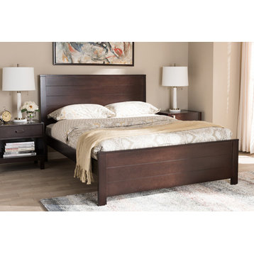 Catalina Modern Classic Mission Style Dark Brown-Finished Wood Full Platform Bed