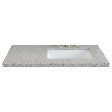 37" Gray Granite Countertop and Single Rectangle Right Sink