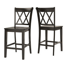 Arbor Hill X Back Counter Chair, Set of 2, Antique Black
