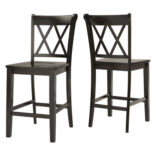 Jones Swivel Bar Stool, Cherry With Black Pu