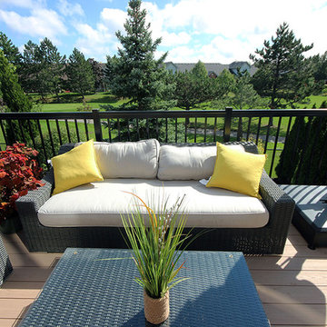 A 2 level low maintenance deck by Hickory Dickory Decks.