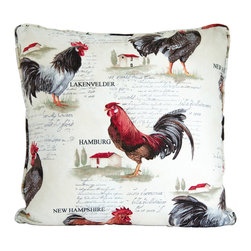 European rooster throw pillow decorative cushion cover 20' - Decorative Pillows