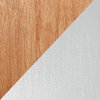 White Lacquered Jequetiba Hardwood Sliding Barn Door with Design Mirror Insert,