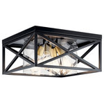Kichler - Kichler Moorgate 4-LT Flush Mount 44084BK - Black - This 4-LT Flush Mount from Kichler has a finish of Black and fits in well with any Lodge style decor.