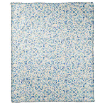 Watercolor Arcs 50 x 60 Coral Fleece Blanket