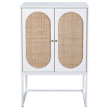 41" Tall  2-door Accent Cabinet with Adjustable Inner Shelves, White
