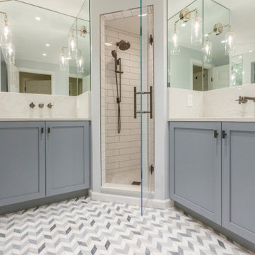 Terrace Park Hall Bathroom with Chevron Detail