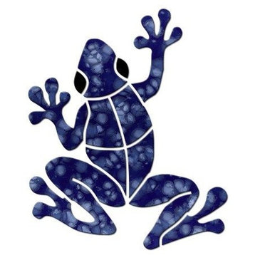 Small Frog Ceramic Swimming Pool Mosaic 4", Blue