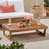 Hannah Outdoor Acacia Wood Coffee Table, Teak Finish