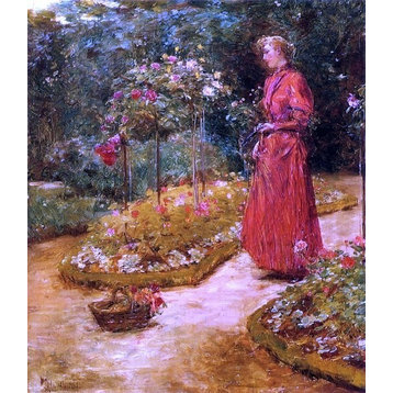 Frederick Childe Hassam Woman Cutting Roses in a Garden Wall Decal