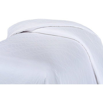 Natural Comfort Premier Hotel Select Wave Duvet Cover, White, Queen