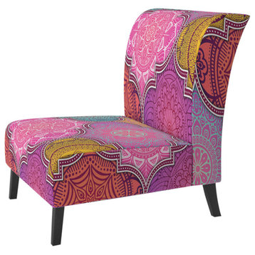 Multicolor Ethnic Patchwork Chair, Slipper Chair