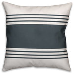 DDCG - Slate Stirpes Spun Poly Pillow, 18"x18" - This polyester pillow features a design of slate gray stripes with varying widths to help you add a stunning accent piece to  your home. The durable fabric of this item ensures it lasts a long time in your home.  The result is a quality crafted product that makes for a stylish addition to your home. Made to order.