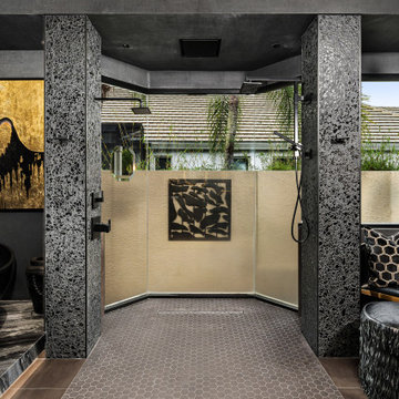 Versace-inspired primary bathroom suite