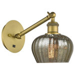 Innovations Lighting - Innovations Lighting 317-1W-BB-G96 Fenton, 1 Light Wall In Art Nouveau S - The Fenton 1 Light Sconce is part of the BallstonFenton 1 Light Wall  Brushed BrassUL: Suitable for damp locations Energy Star Qualified: n/a ADA Certified: n/a  *Number of Lights: 1-*Wattage:100w Incandescent bulb(s) *Bulb Included:No *Bulb Type:Incandescent *Finish Type:Brushed Brass