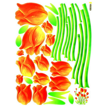 Enthusiasm Of Tulips - Wall Decals Stickers Appliques Home Dcor