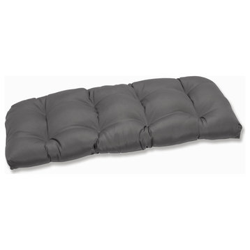 Fortress Canvas Wicker Loveseat Cushion, Charcoal
