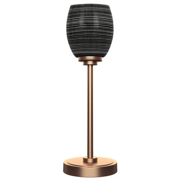 Luna 1-Light Table Lamp, New Age Brass/Black Matrix
