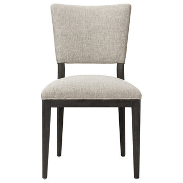 Damian Dining Chair by Kosas Home, Gray Upholstery, Espresso Frame