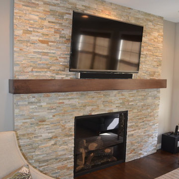 Sitting Area With Stone Fireplace