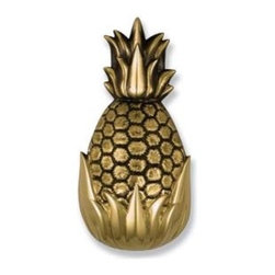 Polished Brass and Highlighted Finish Pineapple Door Knocker, Small - Door Knockers